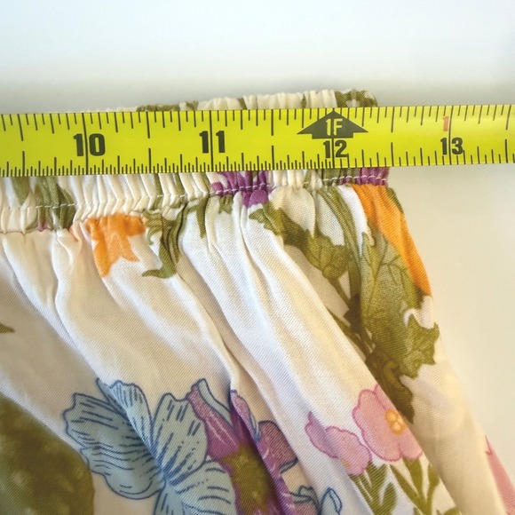 For Love Bell Floral Maxi Skirt Cream Boho Tassel M Boho Cottagecore EUC - Picture 7 of 8